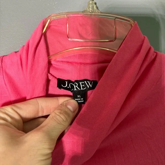 J.Crew Tissue Turtleneck Lightweight Long Sleeve Top in Pink Size XL - Picture 4 of 6